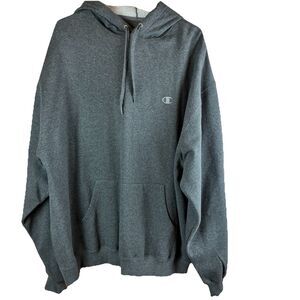 Champion Powerblend Mens Active Hoodie Gray Size XXL